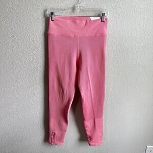 New Offline by Aerie Pink Waffle Knit Thermal Leggings Women's L Cropped Gym